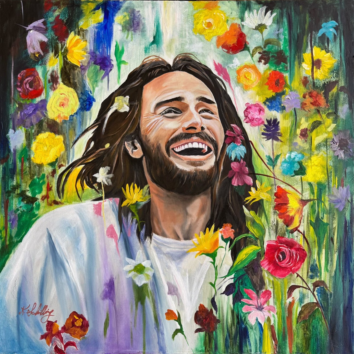 Divine Laughter: Pearlescent Print