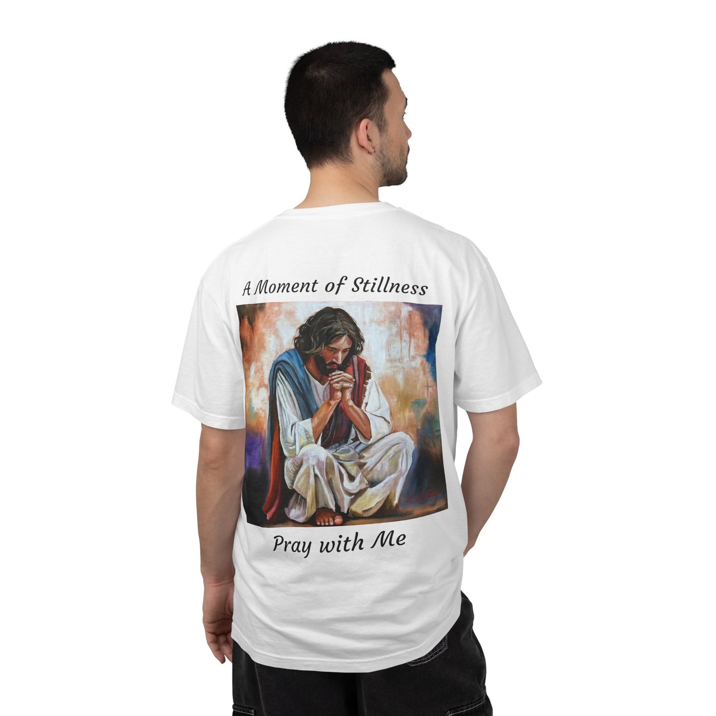 Christian Prayer T-Shirt — "A Moment of Stillness" Religious Graphic Tee