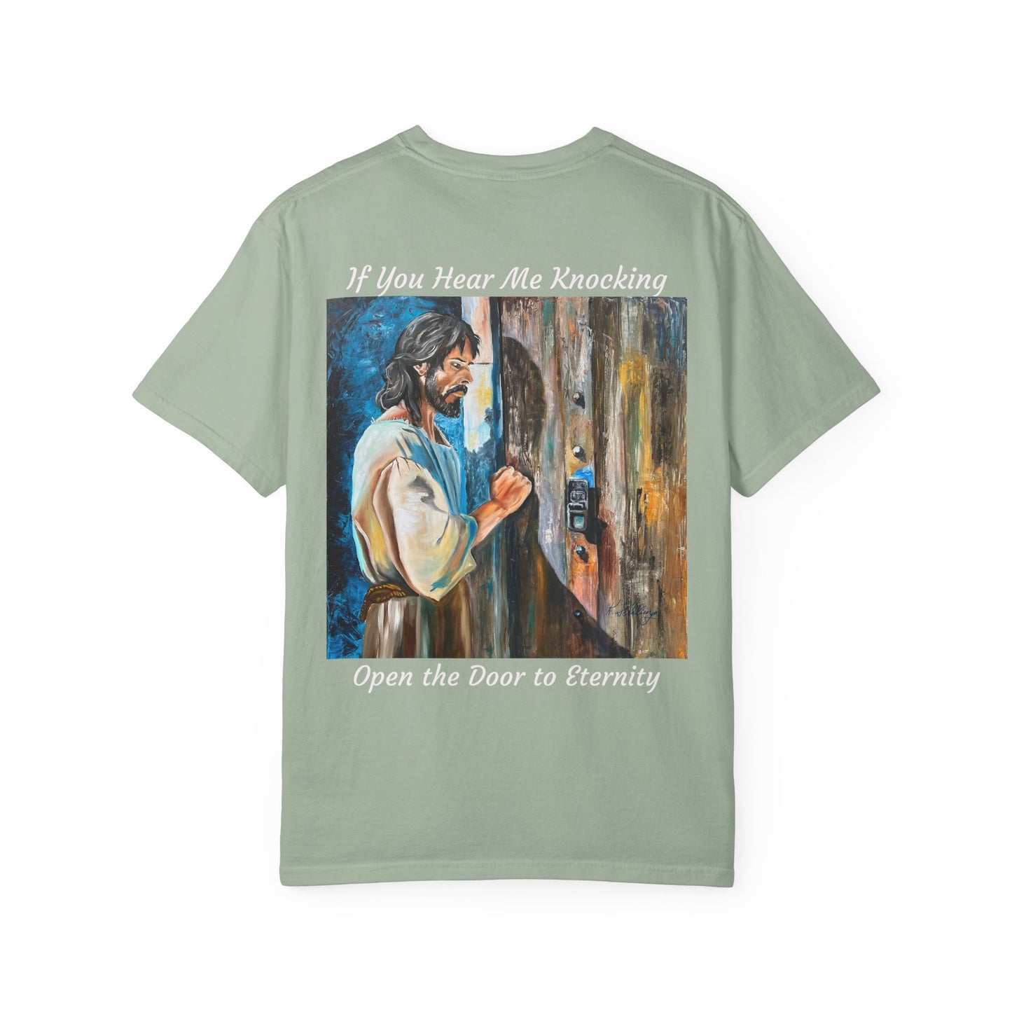 Religious T-Shirt — “If You Hear Me Knocking / Open the Door to Eternity” Christian Tee