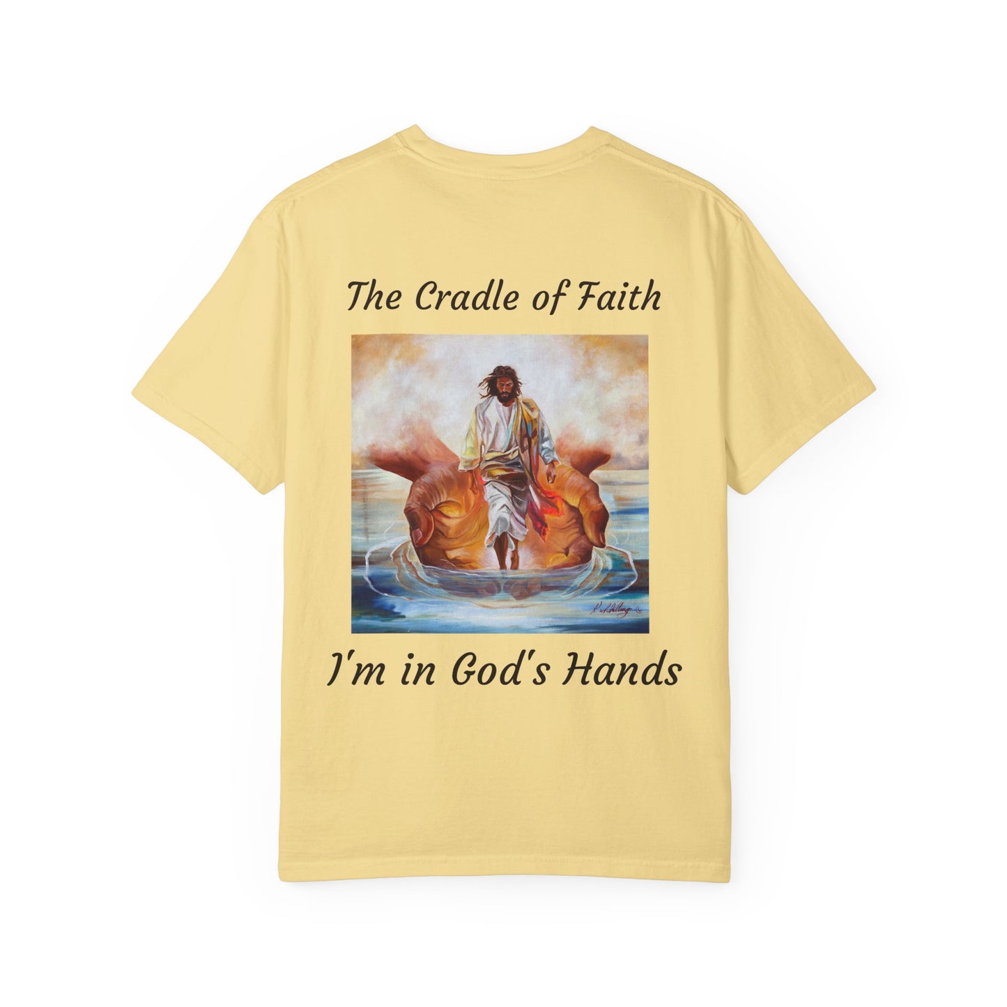 The Cradle of Faith T-Shirt | Hands of God Christian Faith