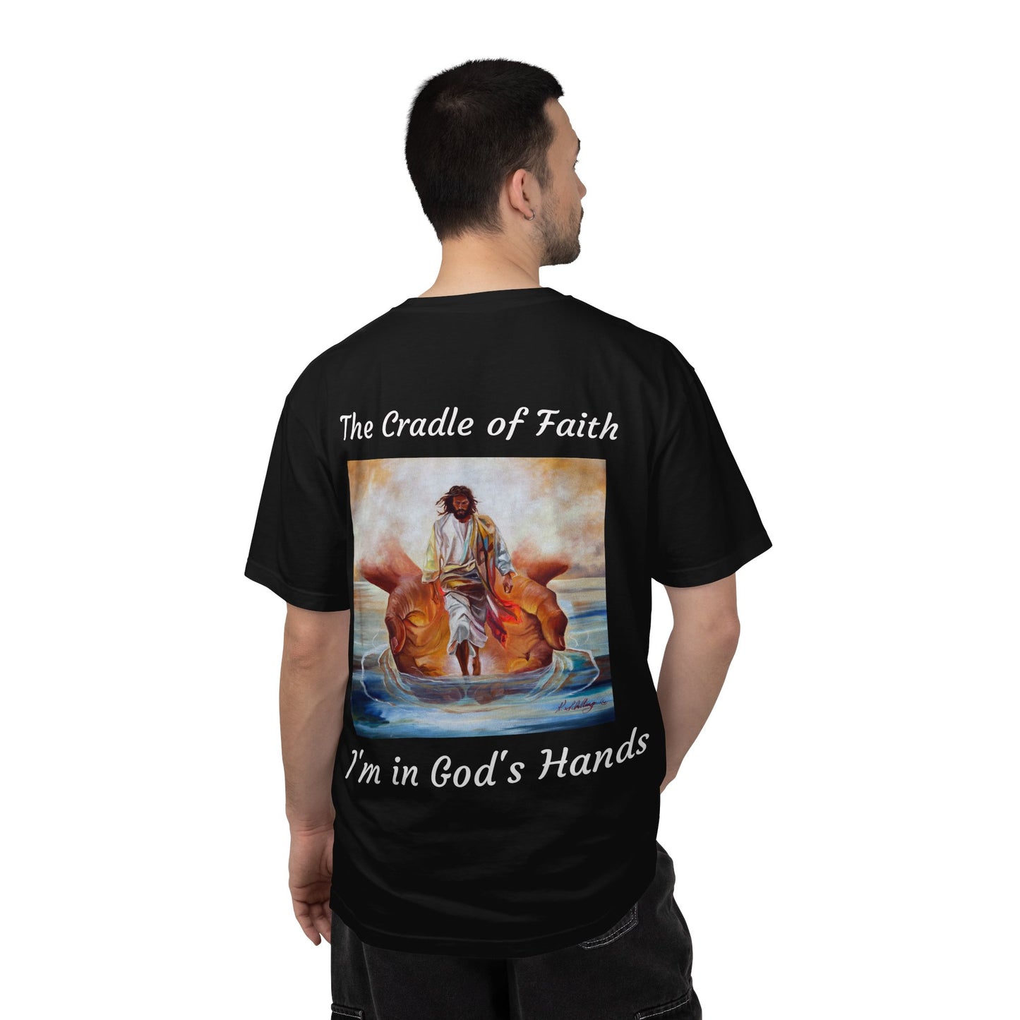 The Cradle of Faith T-Shirt | Hands of God Christian Faith