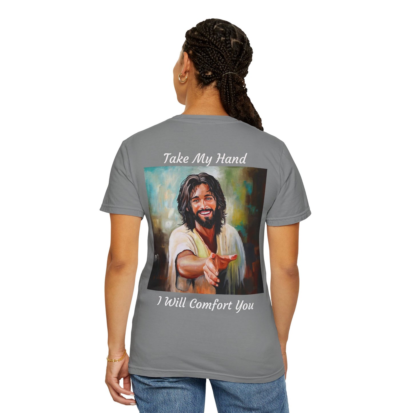 Take My Hand/I Will Comfort You Jesus T-Shirt — "The 100 Faces of Jesus A Sacred Ode: Healing"