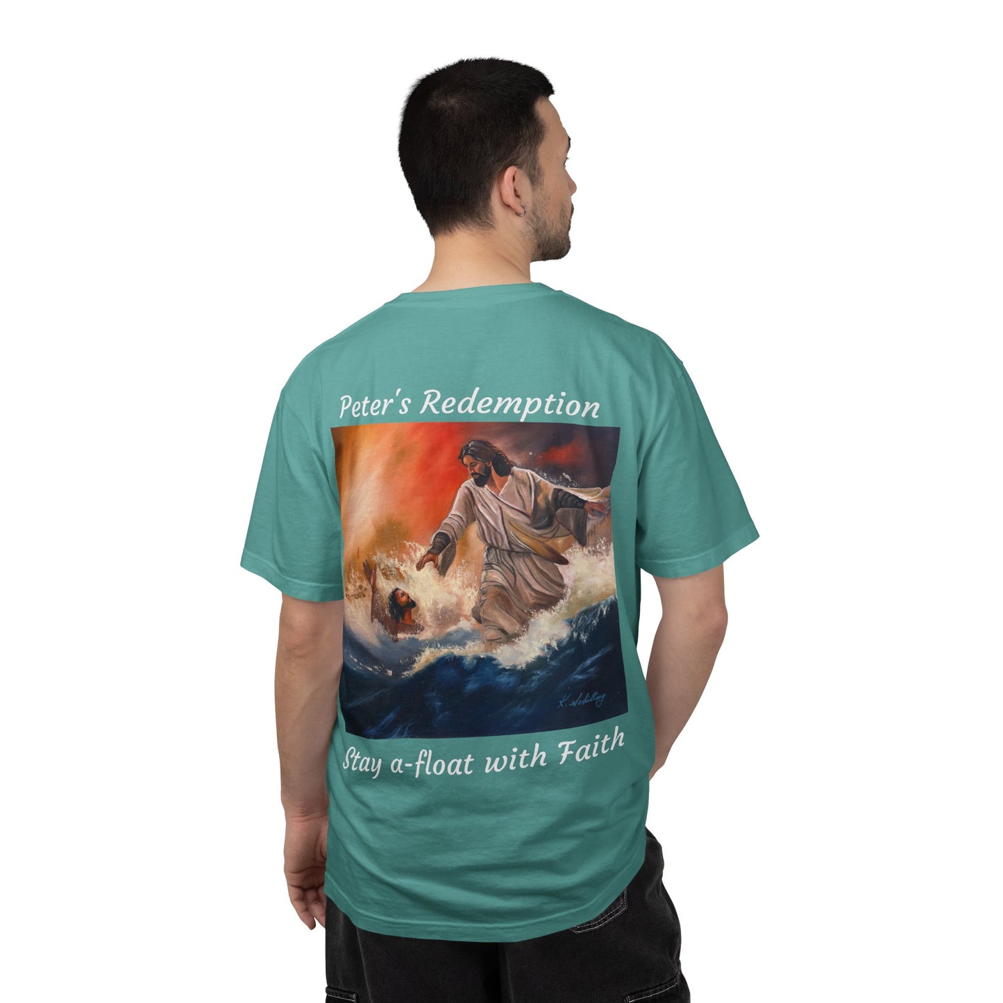 Christian Jesus Walks on Water T-Shirt — "The 100 Faces of Jesus A Sacred Ode: Healing"