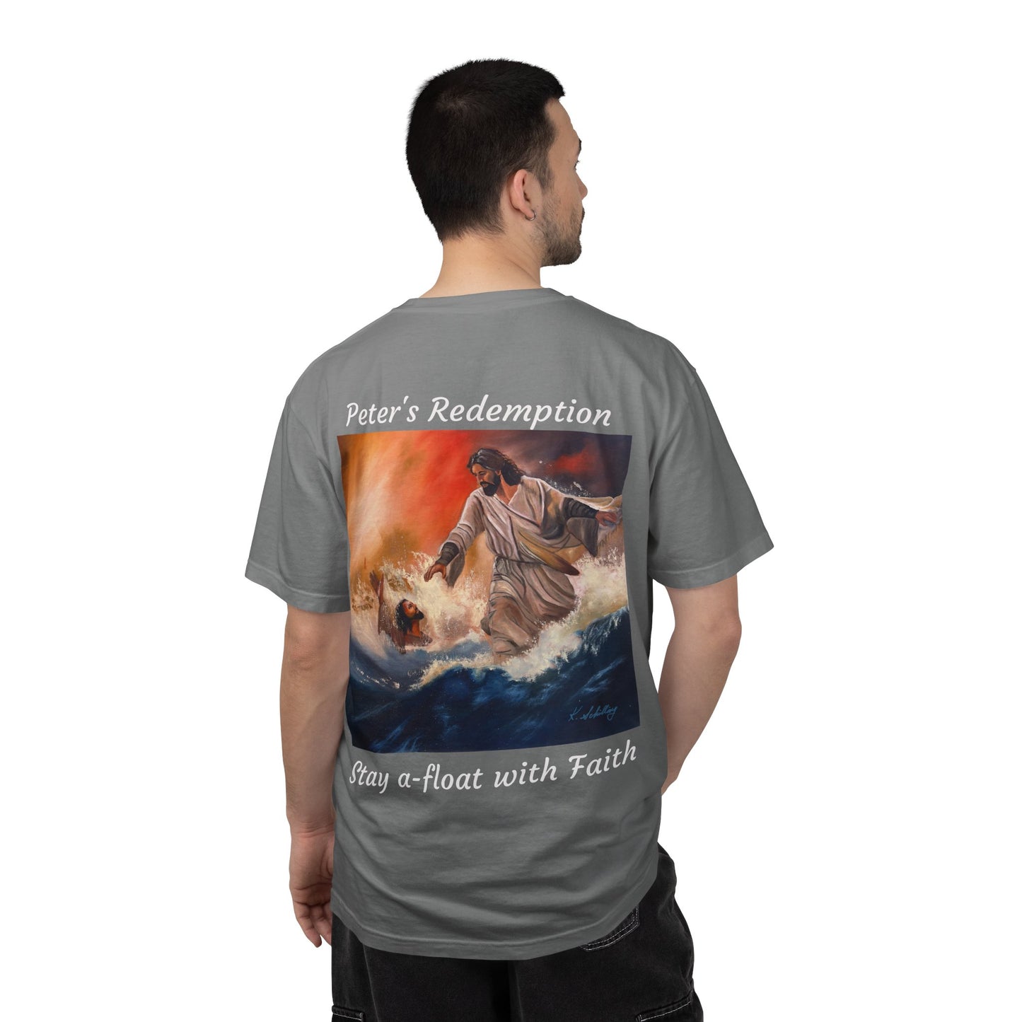 Christian Jesus Walks on Water T-Shirt — "The 100 Faces of Jesus A Sacred Ode: Healing"