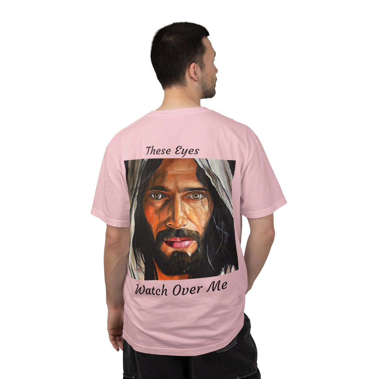 Jesus Portrait T-Shirt — "These Eyes Watch Over Me" Spiritual Graphic Tee