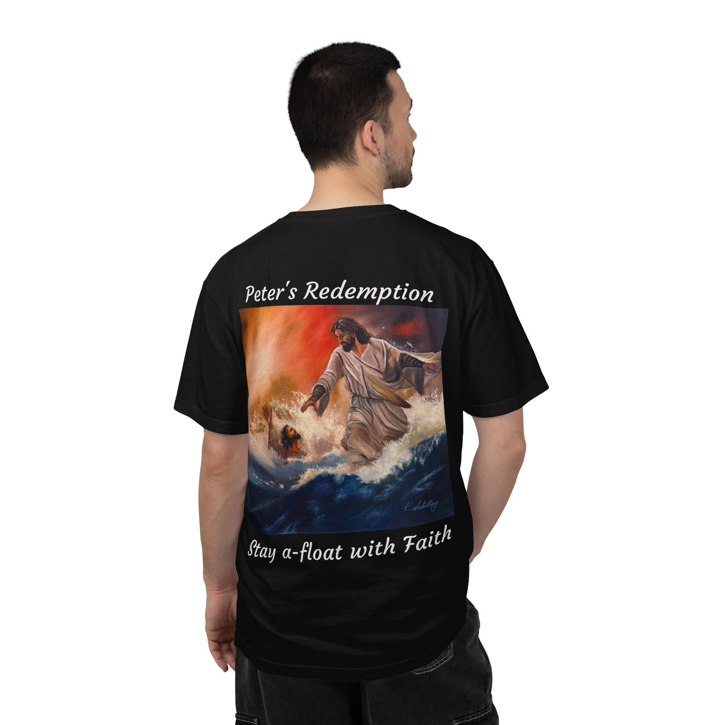 Christian Jesus Walks on Water T-Shirt — "The 100 Faces of Jesus A Sacred Ode: Healing"