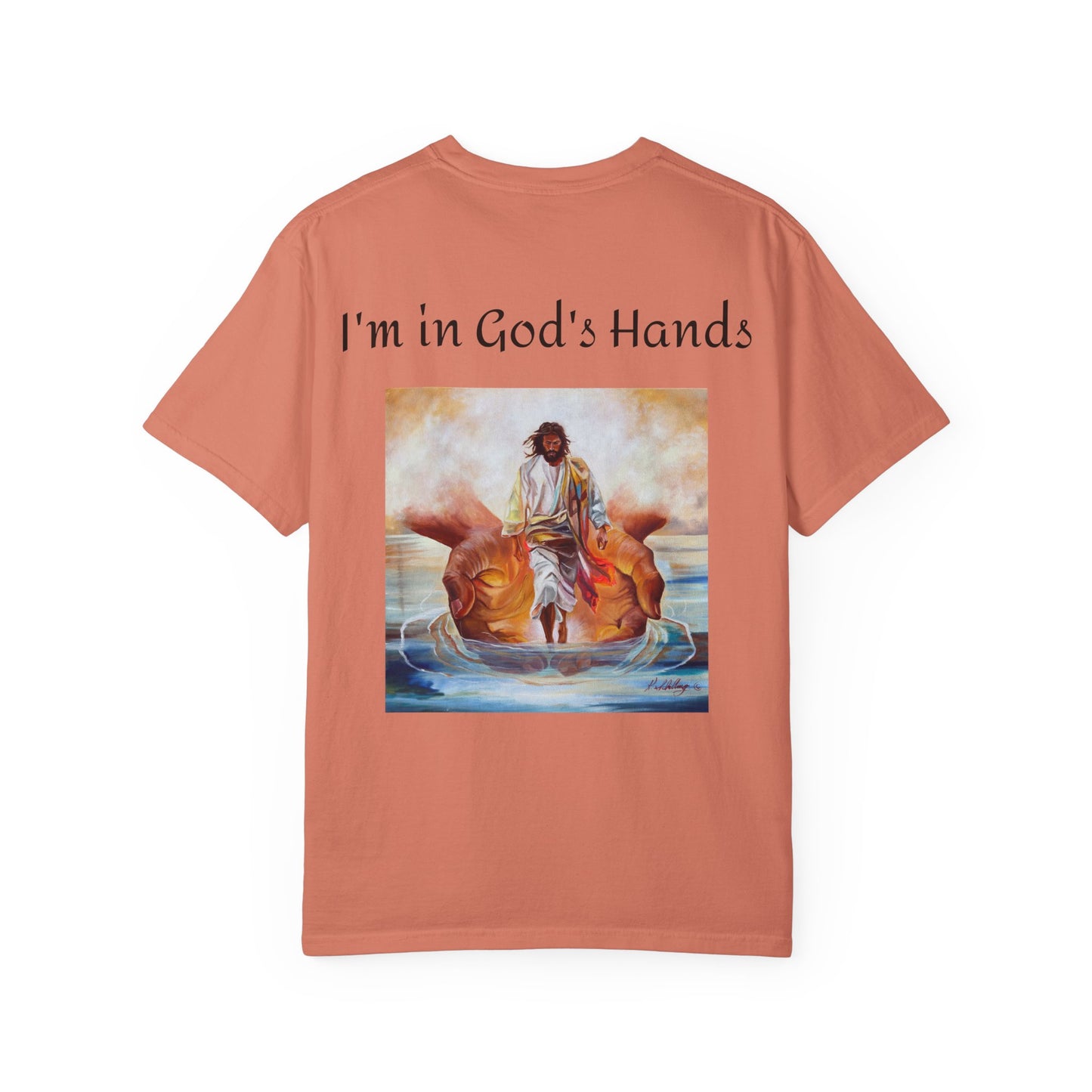 Jesus Walking on Water T-Shirt | Hands of God Christian Faith