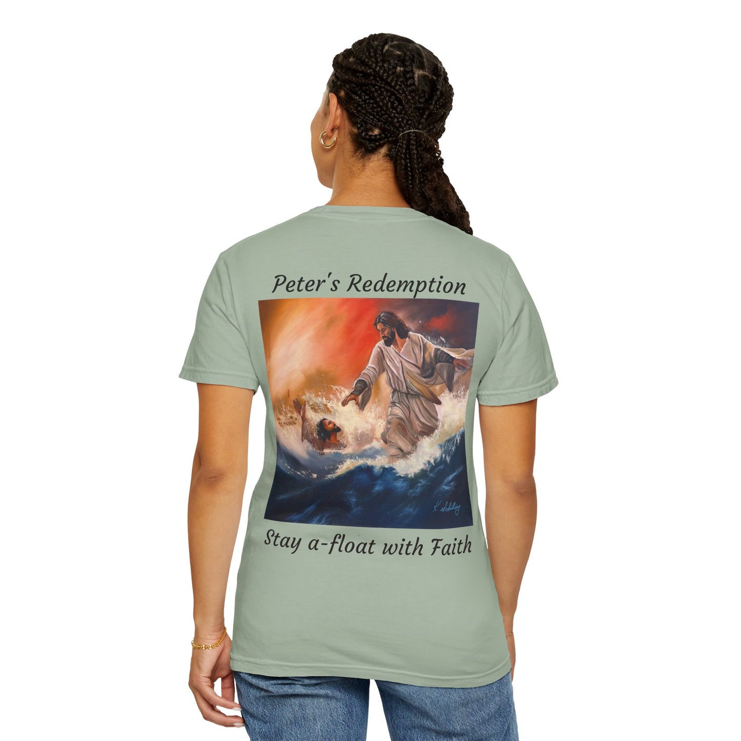 Christian Jesus Walks on Water T-Shirt — "The 100 Faces of Jesus A Sacred Ode: Healing"