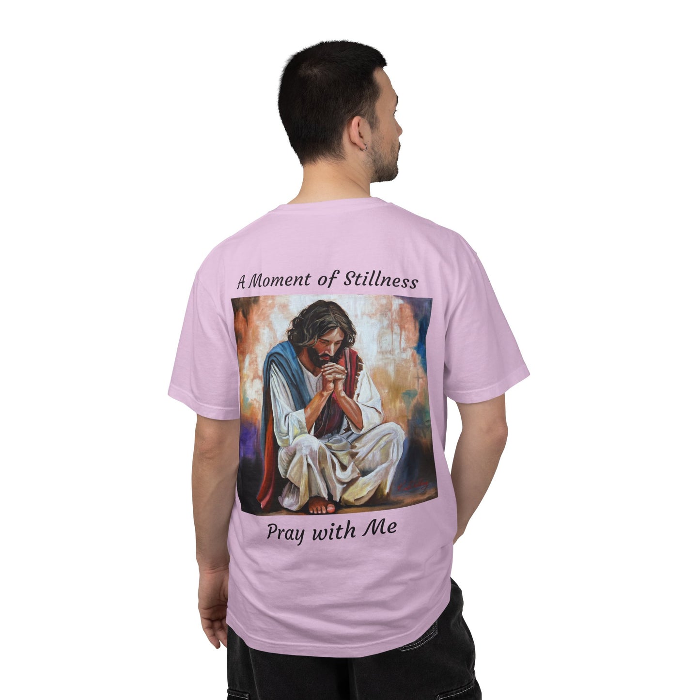 Christian Prayer T-Shirt — "A Moment of Stillness" Religious Graphic Tee