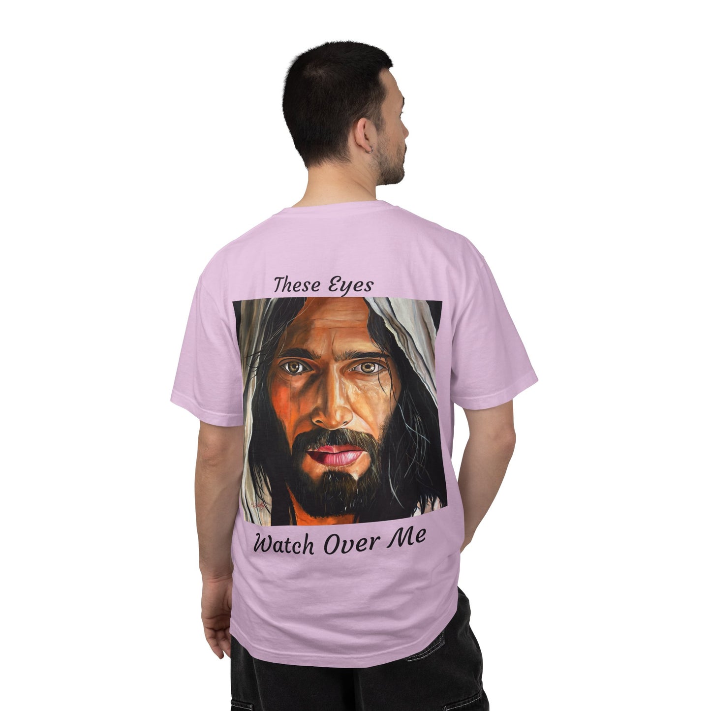 Jesus Portrait T-Shirt — "These Eyes Watch Over Me" Spiritual Graphic Tee