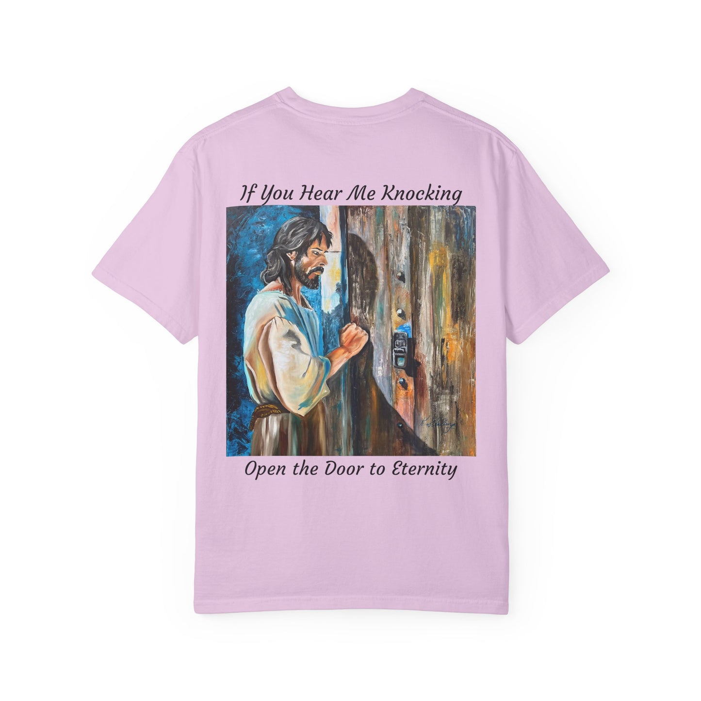 Religious T-Shirt — “If You Hear Me Knocking / Open the Door to Eternity” Christian Tee