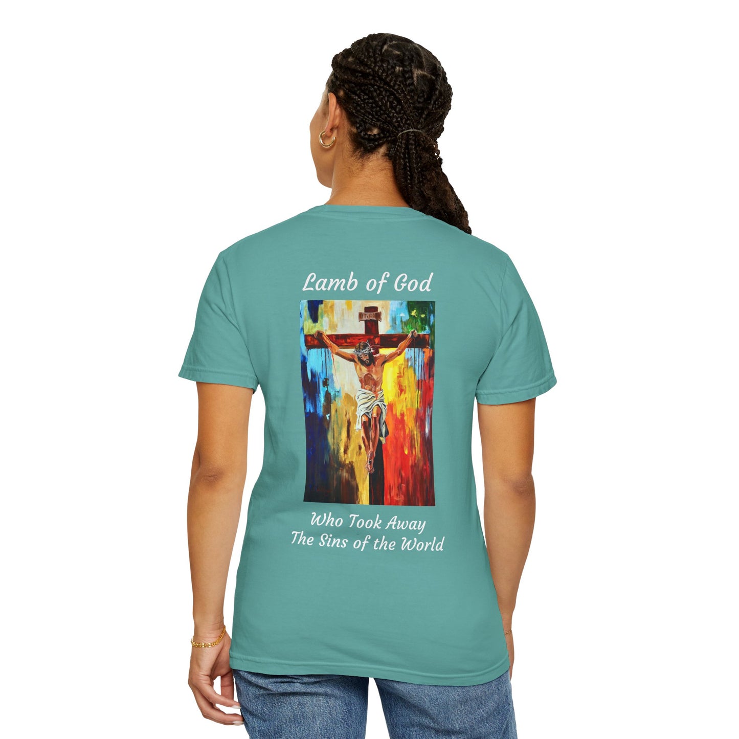 Lamb of God/Who Took Away The Sins of the World T-Shirt — "The 100 Faces of Jesus A Sacred Ode: Healing"