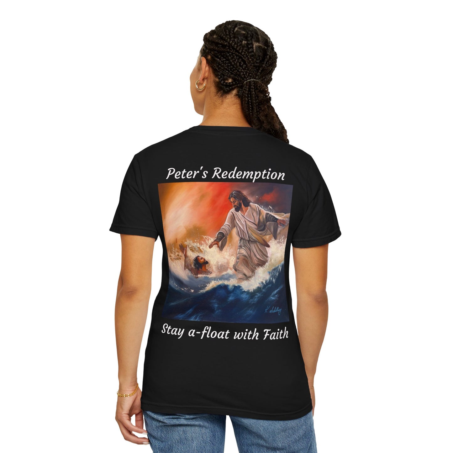Christian Jesus Walks on Water T-Shirt — "The 100 Faces of Jesus A Sacred Ode: Healing"