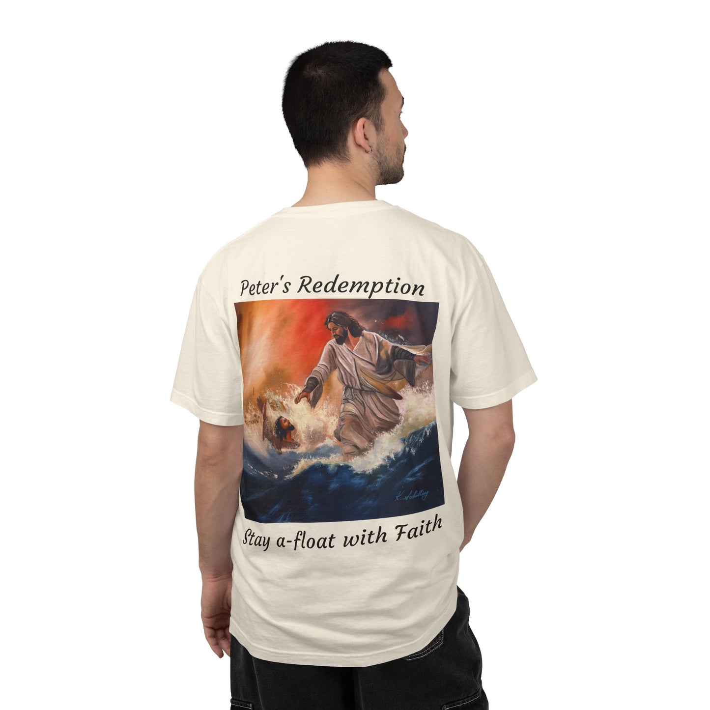 Christian Jesus Walks on Water T-Shirt — "The 100 Faces of Jesus A Sacred Ode: Healing"