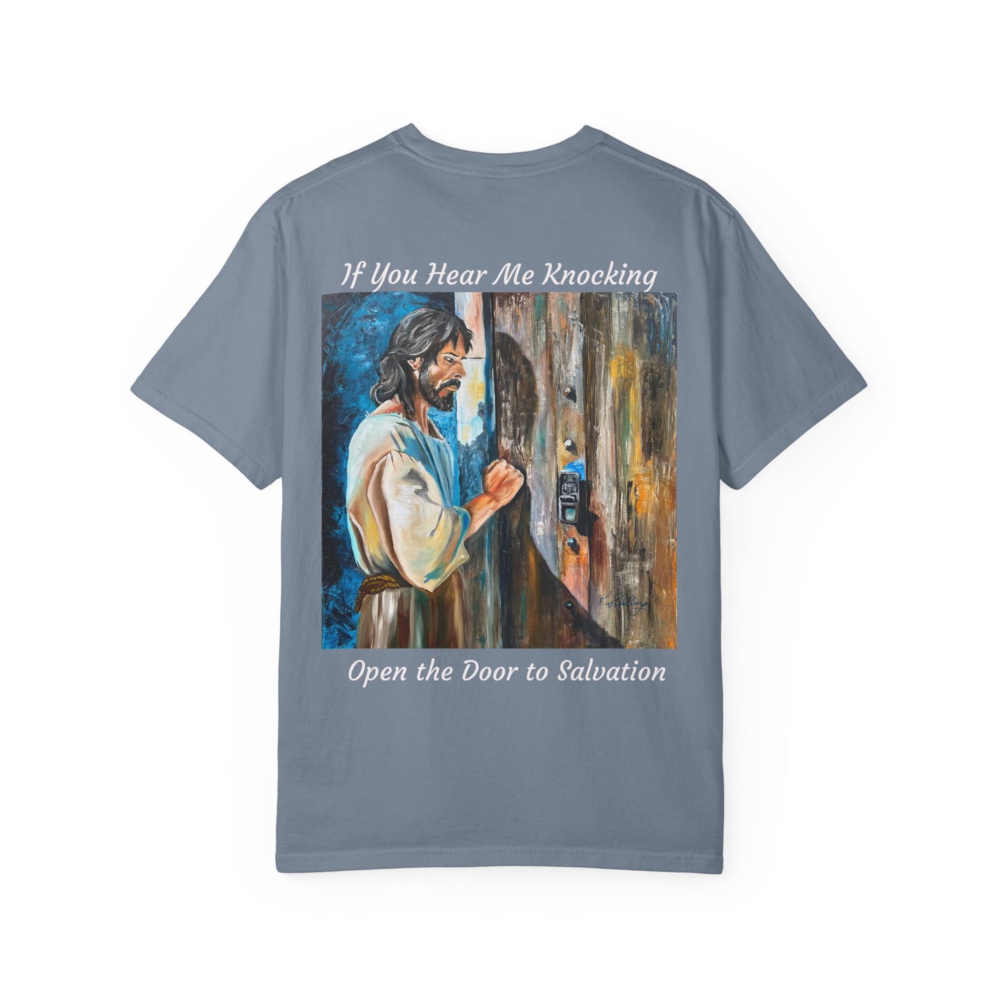 Religious T-Shirt — “If You Hear Me Knocking / Open the Door to Eternity” Christian Tee