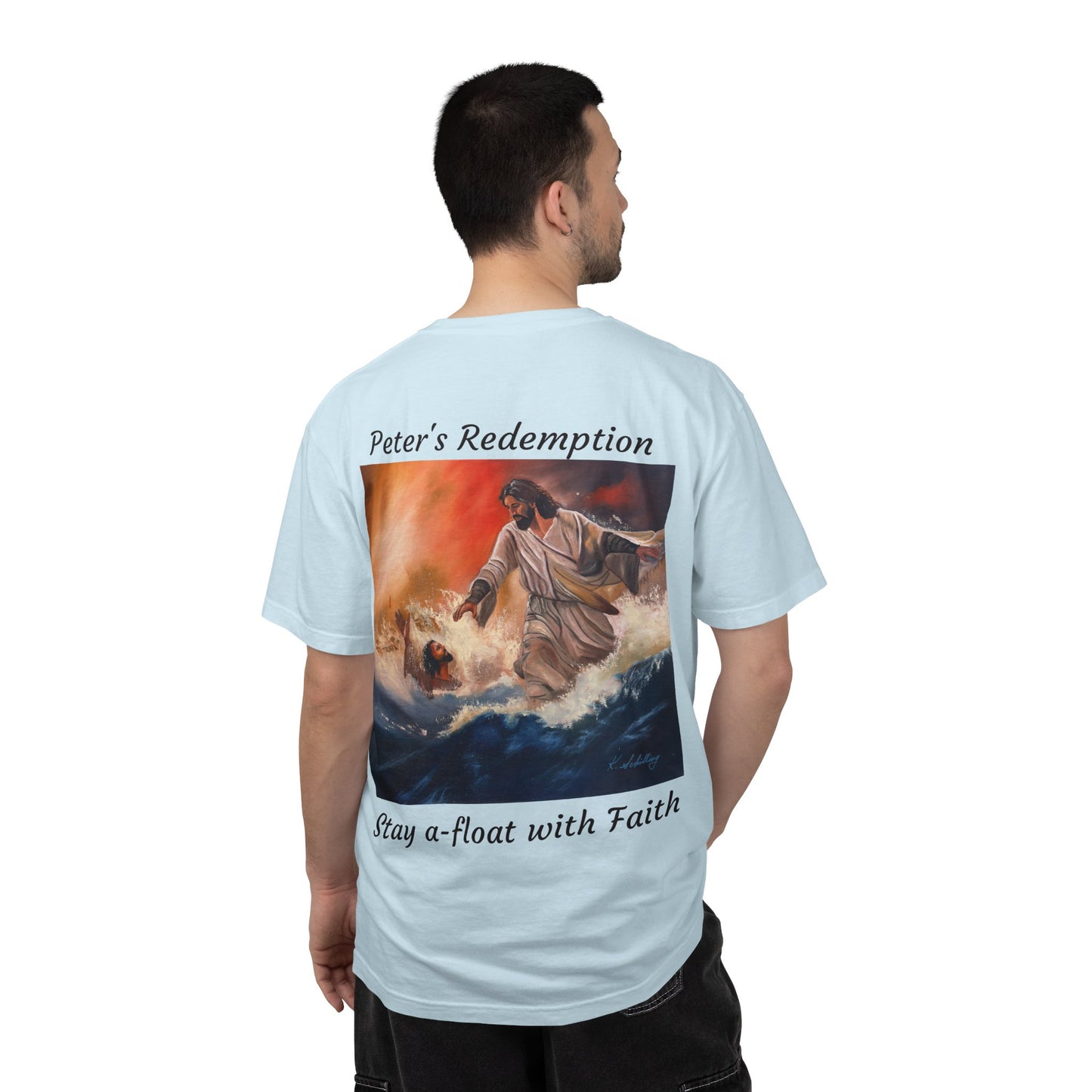 Christian Jesus Walks on Water T-Shirt — "The 100 Faces of Jesus A Sacred Ode: Healing"