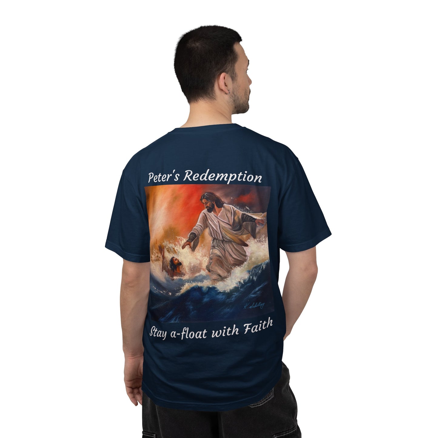 Christian Jesus Walks on Water T-Shirt — "The 100 Faces of Jesus A Sacred Ode: Healing"