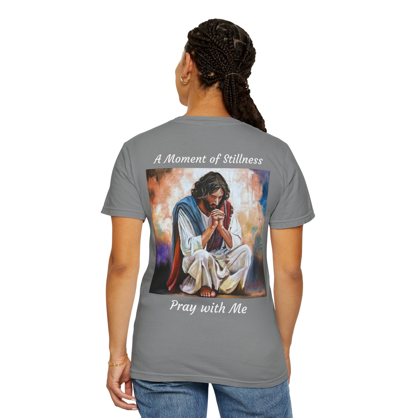 Christian Prayer T-Shirt — "A Moment of Stillness" Religious Graphic Tee