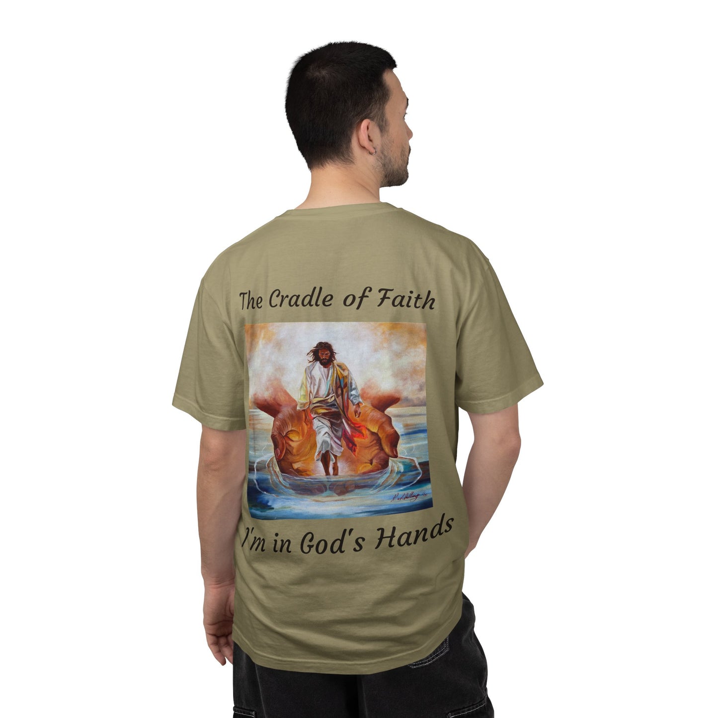 The Cradle of Faith T-Shirt | Hands of God Christian Faith
