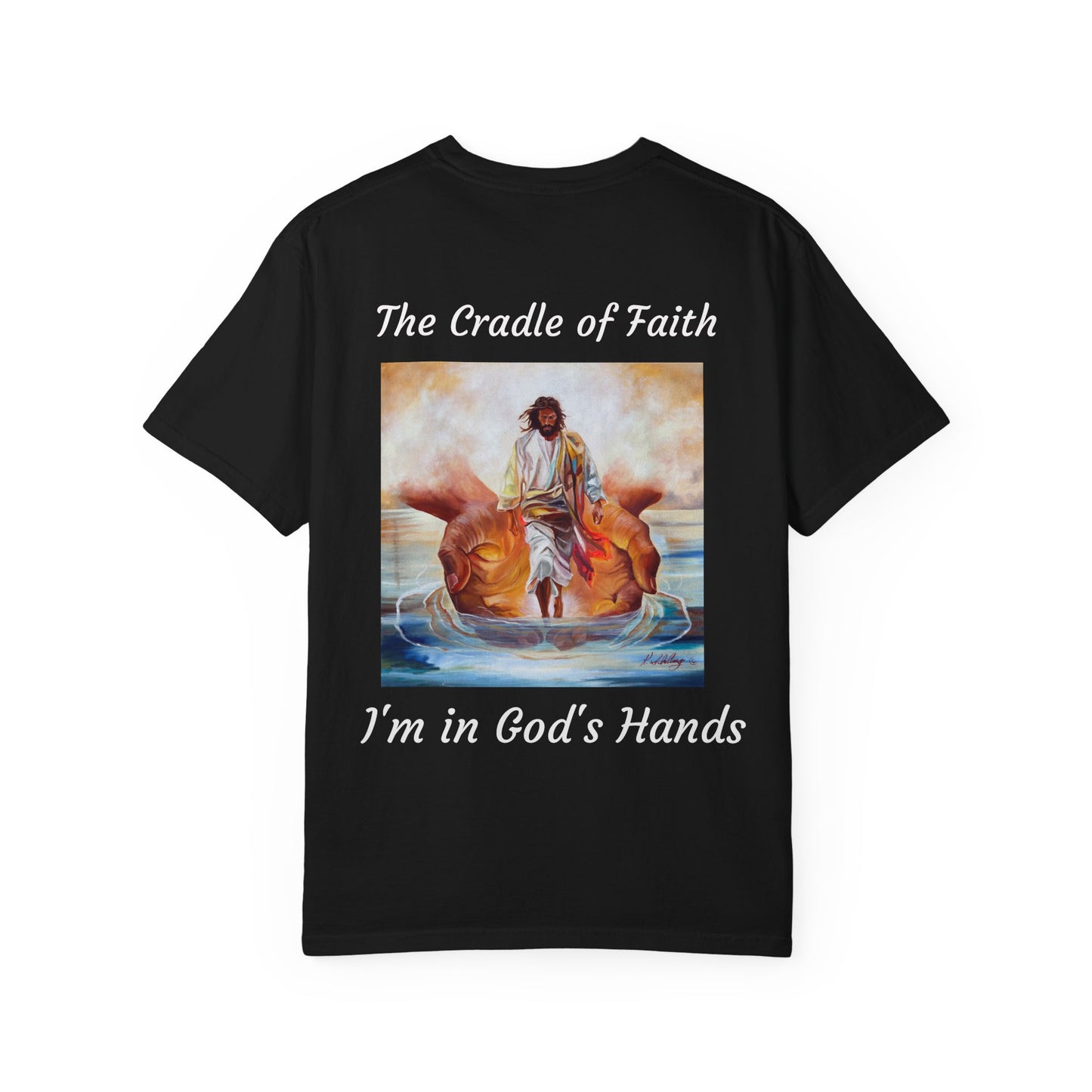 The Cradle of Faith T-Shirt | Hands of God Christian Faith