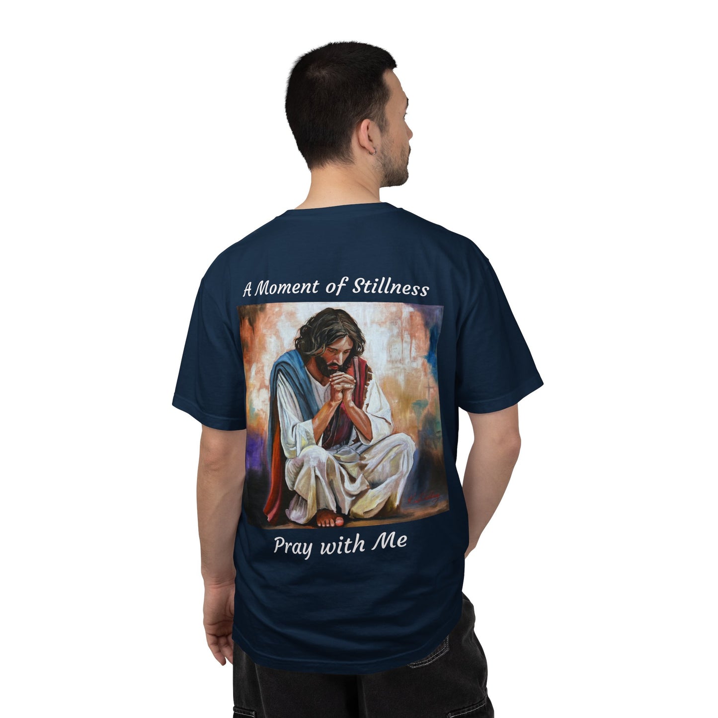 Christian Prayer T-Shirt — "A Moment of Stillness" Religious Graphic Tee