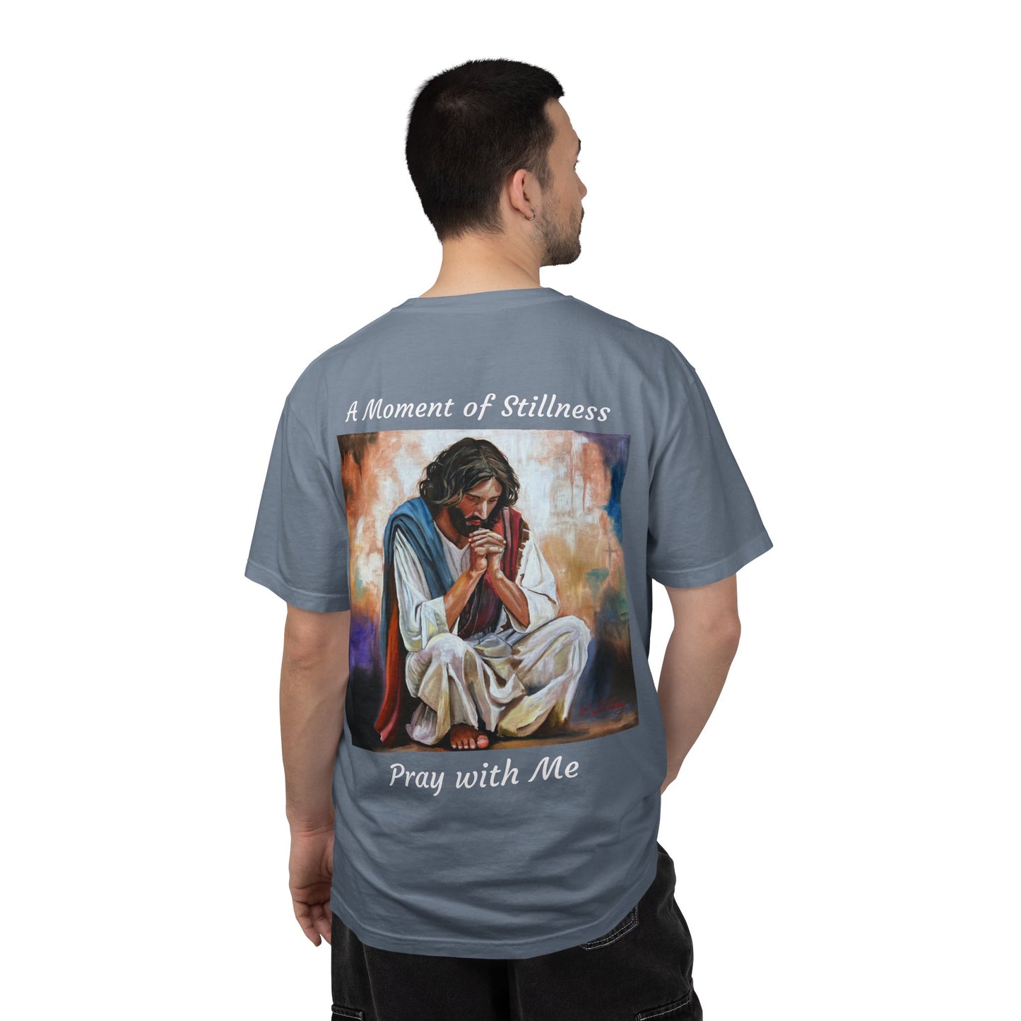 Christian Prayer T-Shirt — "A Moment of Stillness" Religious Graphic Tee