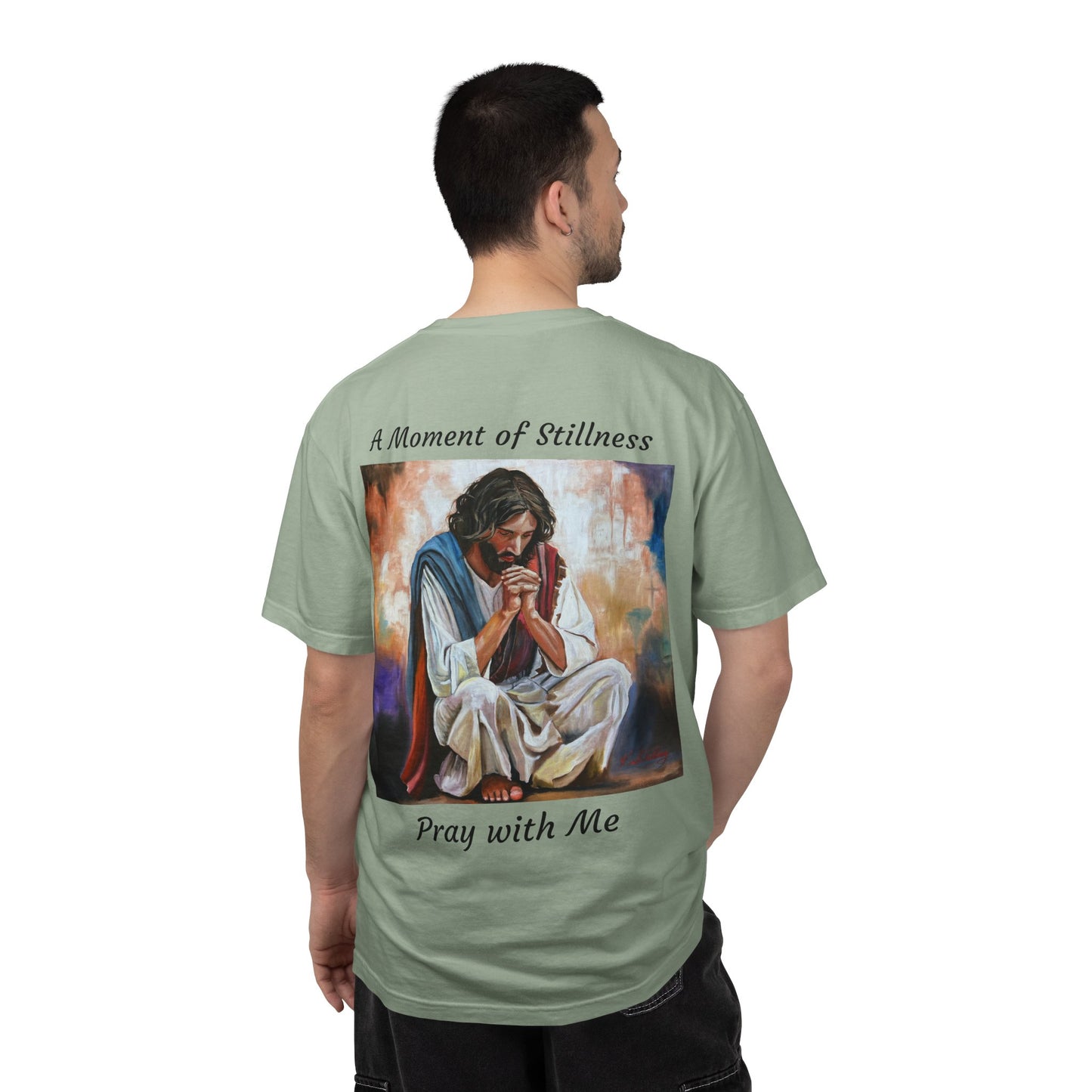 Christian Prayer T-Shirt — "A Moment of Stillness" Religious Graphic Tee