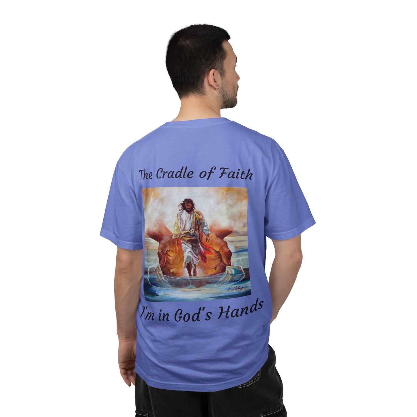 The Cradle of Faith T-Shirt | Hands of God Christian Faith