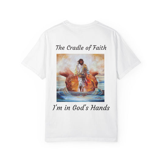 The Cradle of Faith T-Shirt | Hands of God Christian Faith