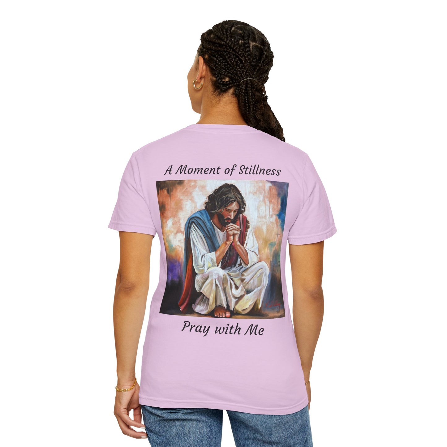 Christian Prayer T-Shirt — "A Moment of Stillness" Religious Graphic Tee