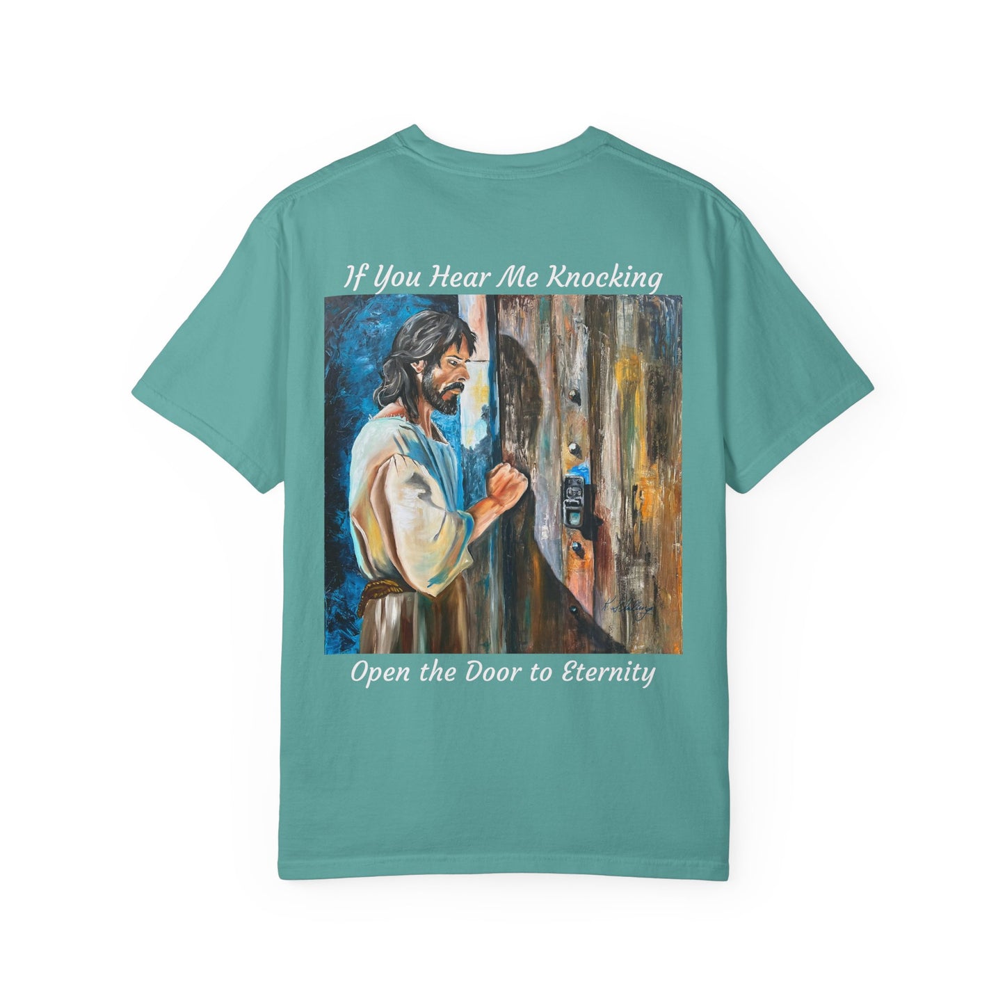 Religious T-Shirt — “If You Hear Me Knocking / Open the Door to Eternity” Christian Tee