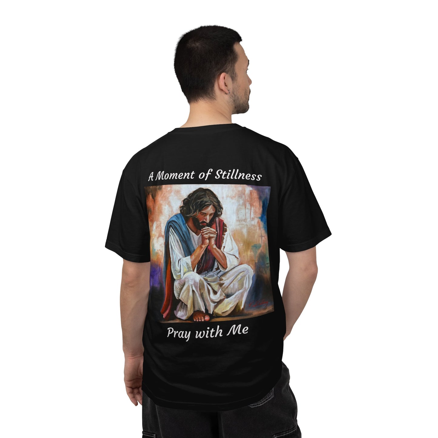 Christian Prayer T-Shirt — "A Moment of Stillness" Religious Graphic Tee