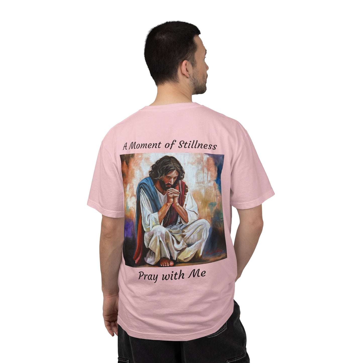 Christian Prayer T-Shirt — "A Moment of Stillness" Religious Graphic Tee
