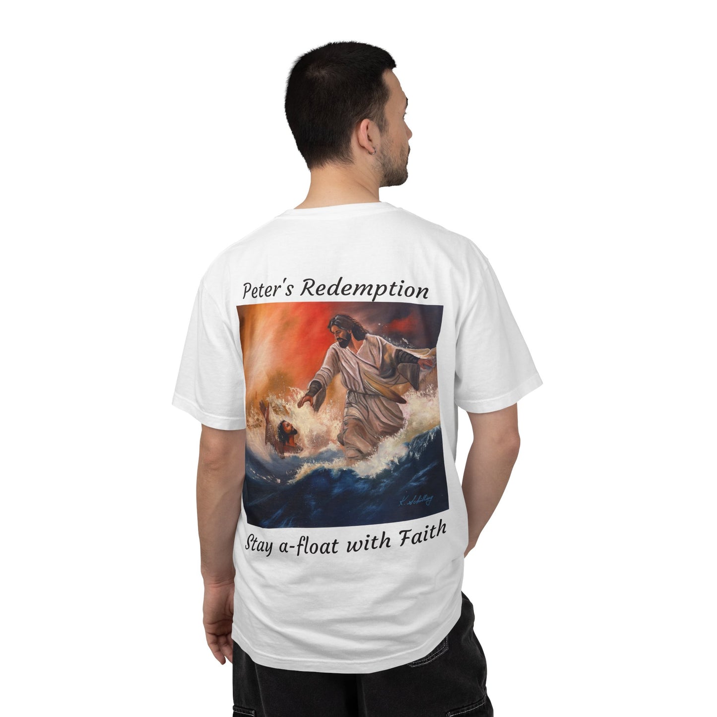 Christian Jesus Walks on Water T-Shirt — "The 100 Faces of Jesus A Sacred Ode: Healing"
