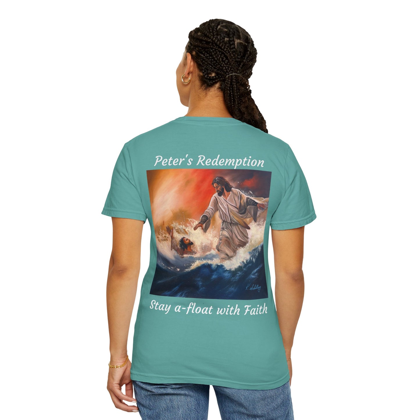 Christian Jesus Walks on Water T-Shirt — "The 100 Faces of Jesus A Sacred Ode: Healing"