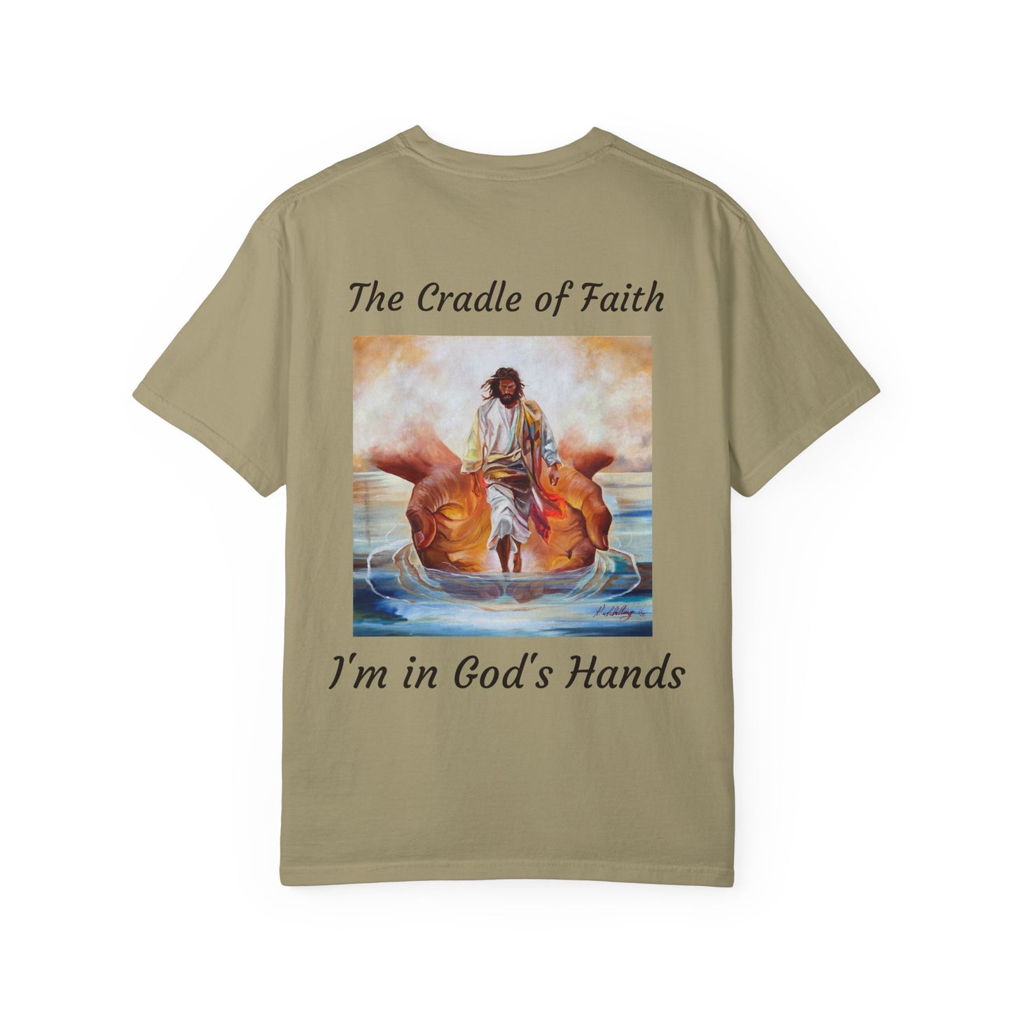 The Cradle of Faith T-Shirt | Hands of God Christian Faith