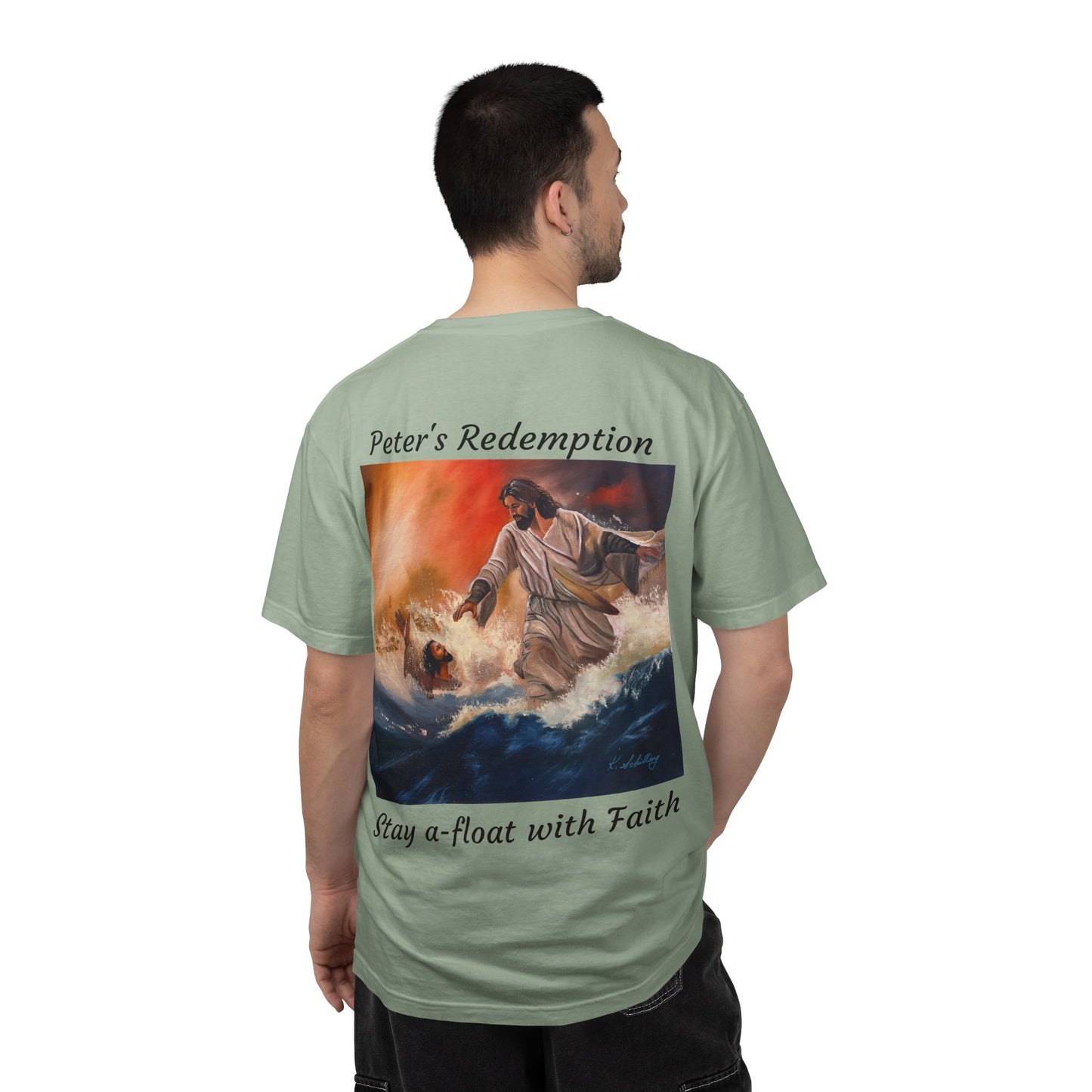 Christian Jesus Walks on Water T-Shirt — "The 100 Faces of Jesus A Sacred Ode: Healing"