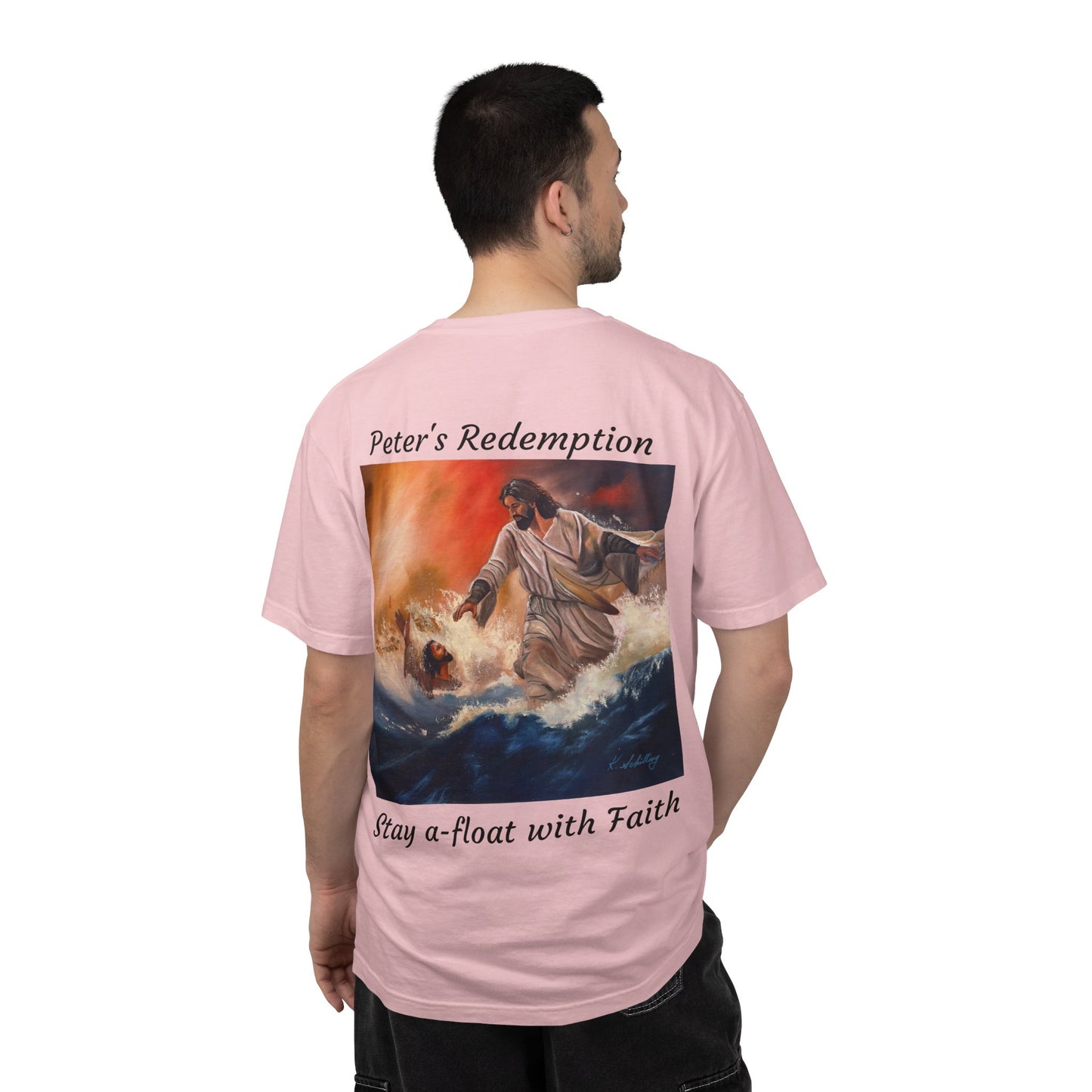 Christian Jesus Walks on Water T-Shirt — "The 100 Faces of Jesus A Sacred Ode: Healing"