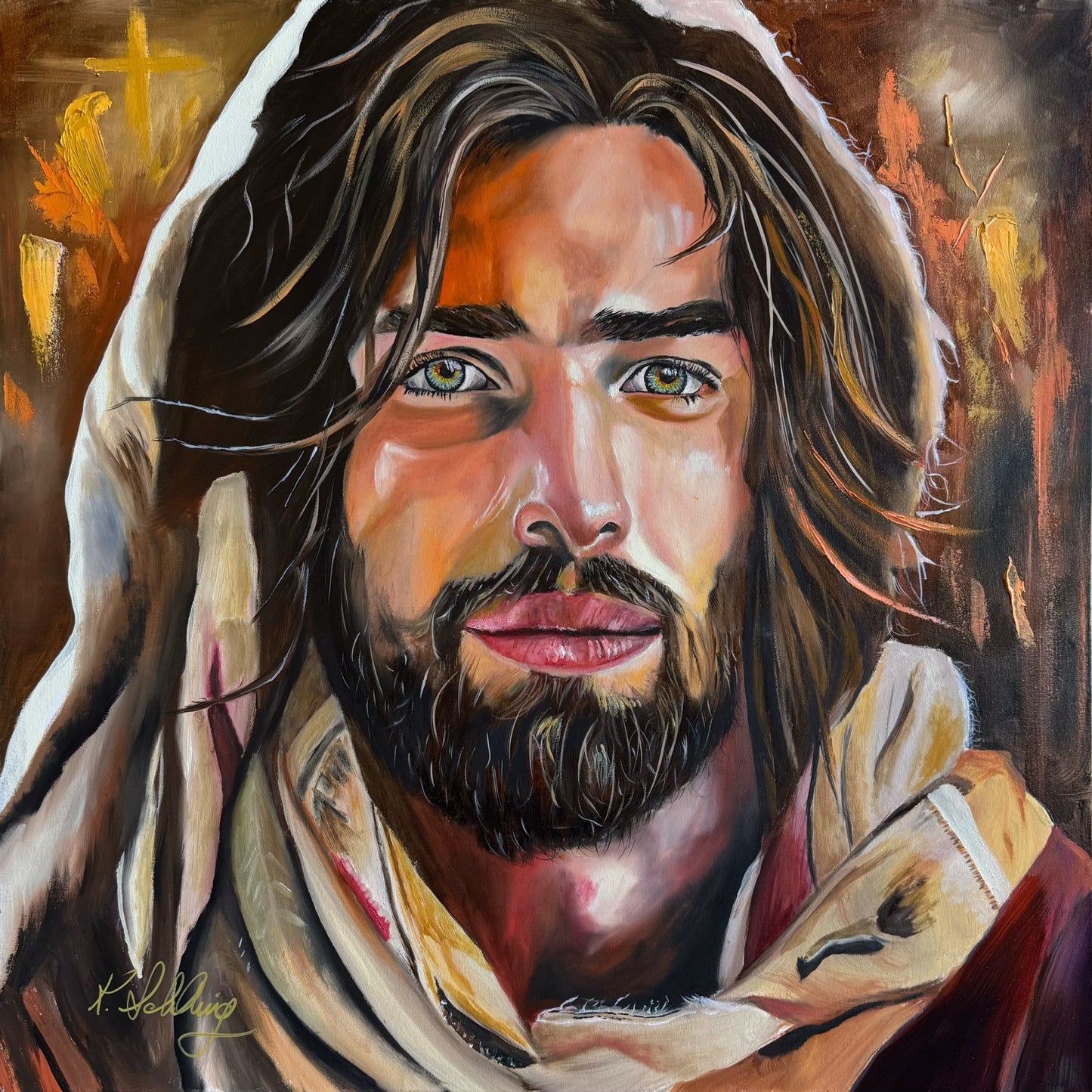 Luminous Savior: Pearlescent Print