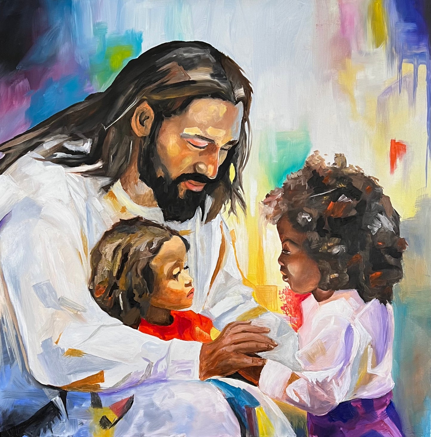 The Shepherd's Embrace: Pearlescent Print