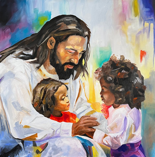 The Shepherd's Embrace: Pearlescent Print