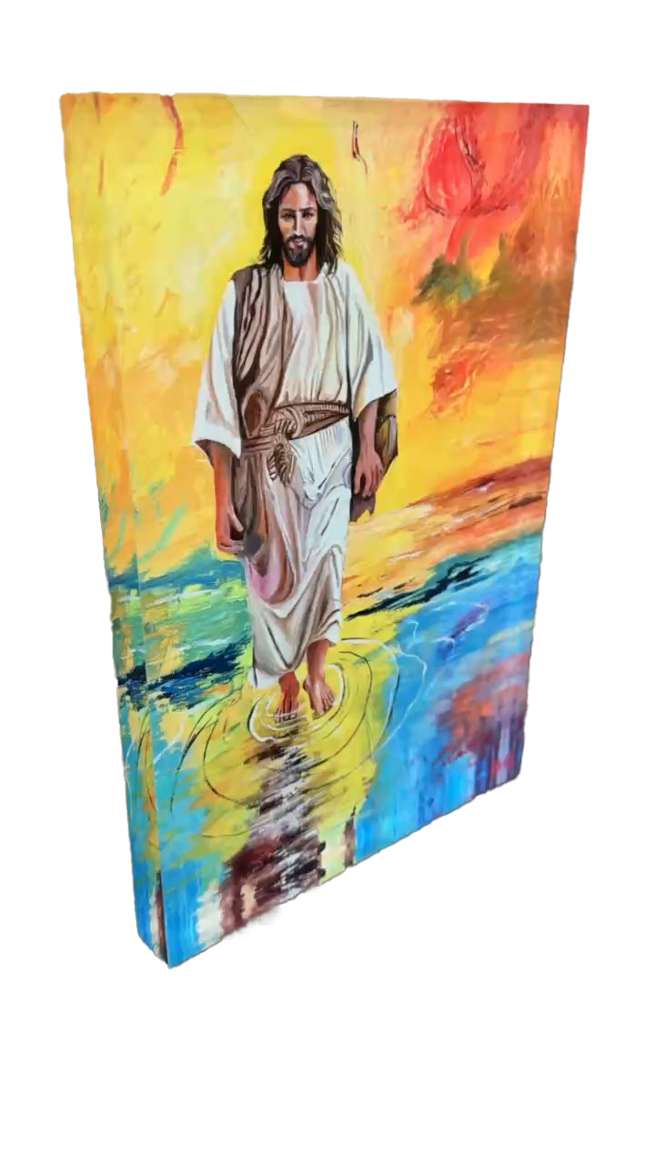 The Messiah's Sacred Walk, 12" x 8" Acrylic Block